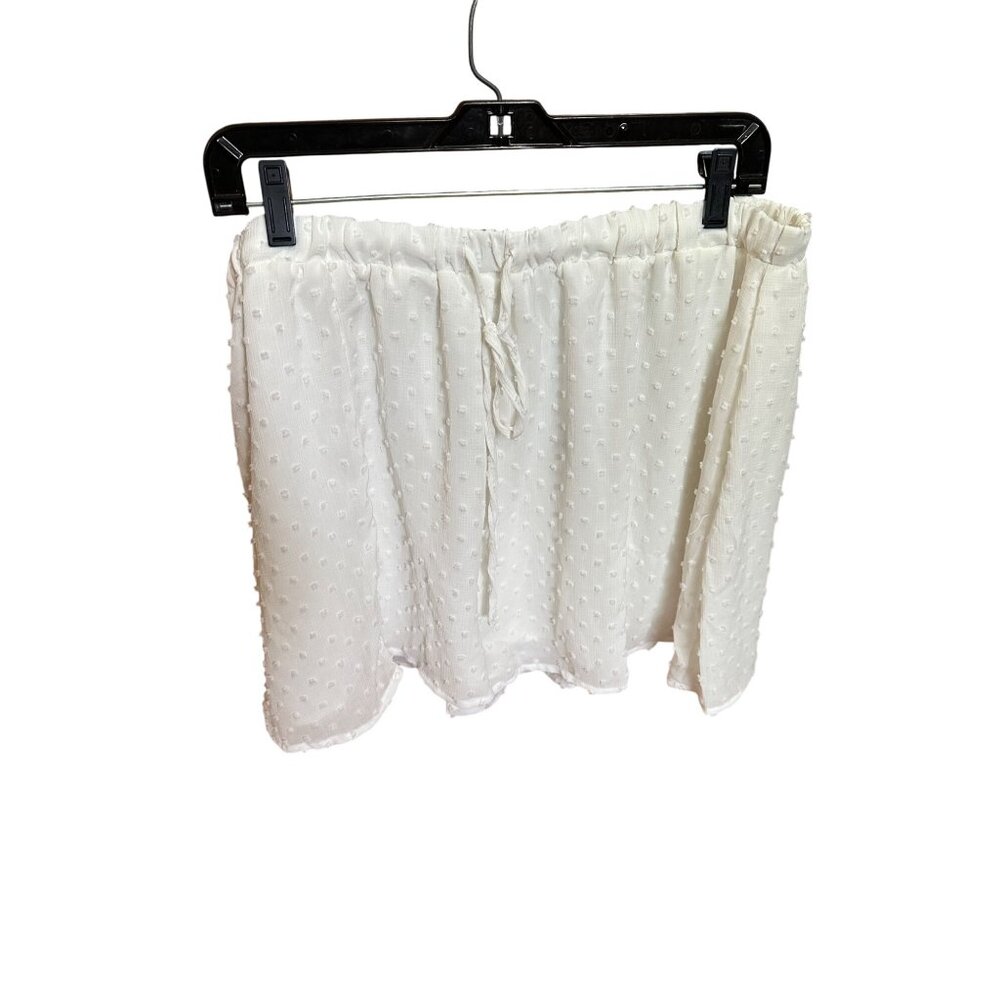 Womens Drawstring Shorts Textured Coastal Elastic Waist 1XL By Culture Code NWT